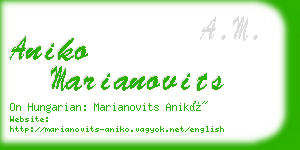 aniko marianovits business card